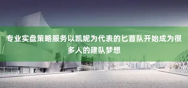 专业实盘策略服务以凯妮为代表的匕首队开始成为很多人的建队梦想